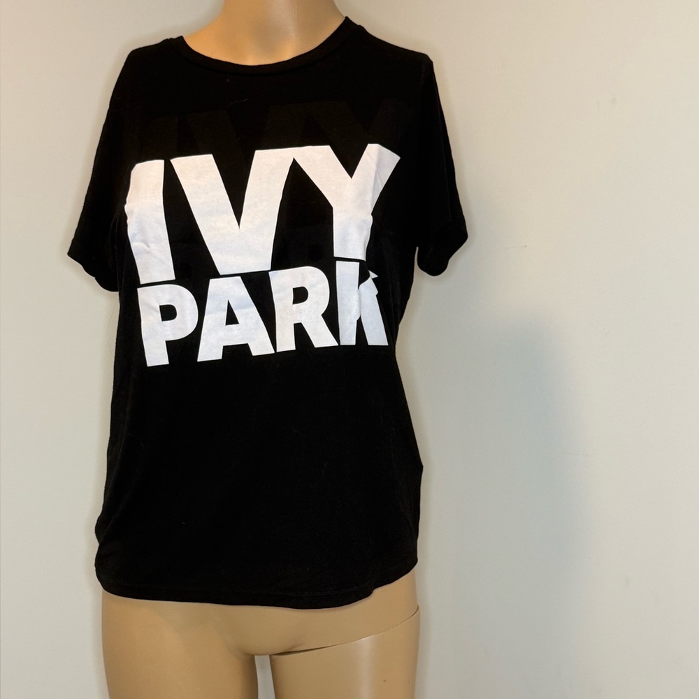 IVY PARK Black Tee with White Logo